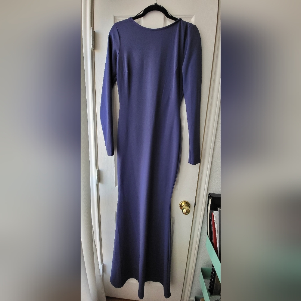 NWT Purple Navy Mermaid Long Gown. Size M